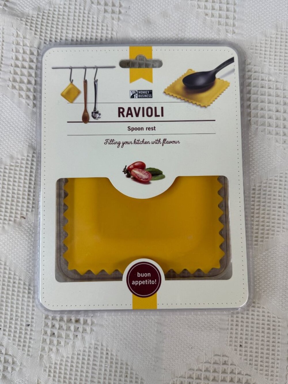 Ravioli Spoon Rest By Monkey Business Silicone Kitchen Utensil Holder NIB